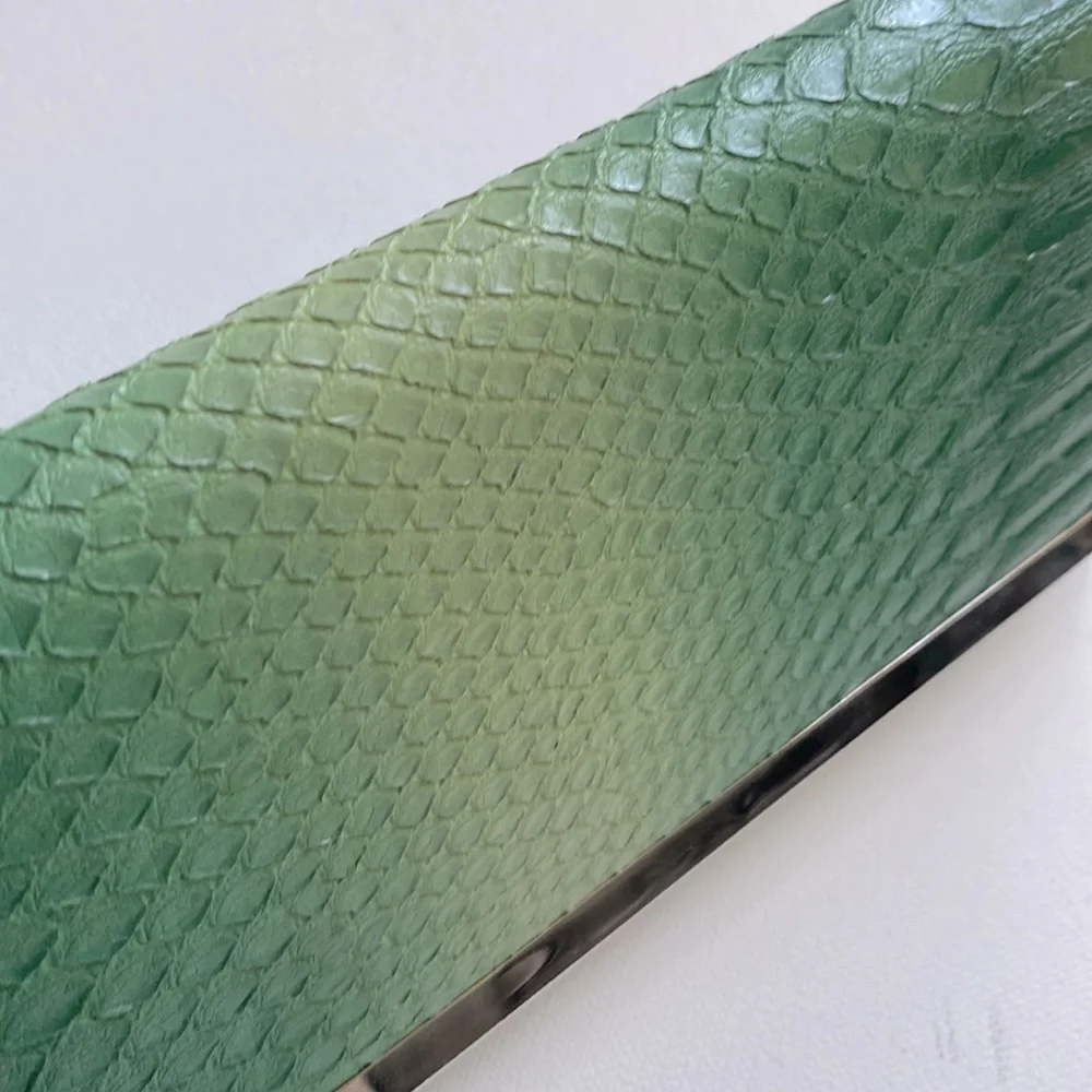Python‎ asymmetrical green ombré clutch purse